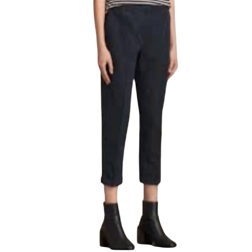ALLSAINTS Elma Light Trouser Italian Cloth Navy Linen Cotton Blend Pants Size 6